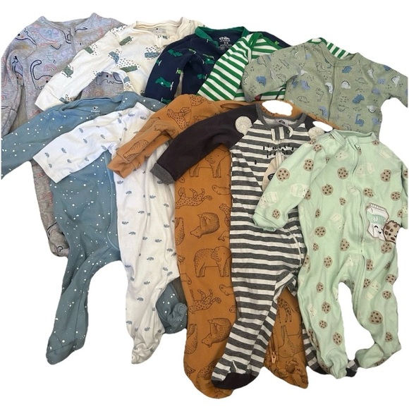 Lot Of 10 Baby Footie Pajamas Size 3-6 Months - Picture 1 of 12